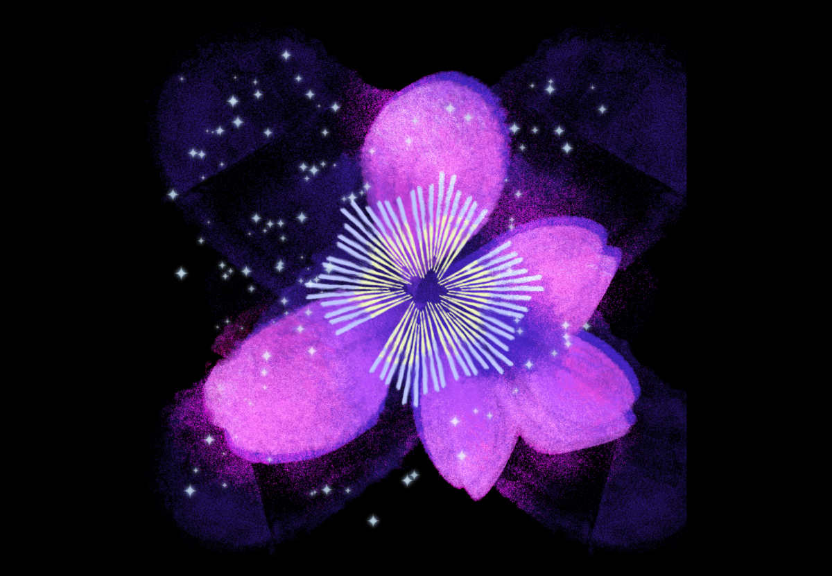 Expressive painting of violets