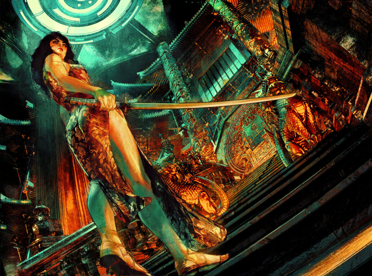 Illustration of Princess Calla in the throne room from Chloe Gong's novel Vilest Things