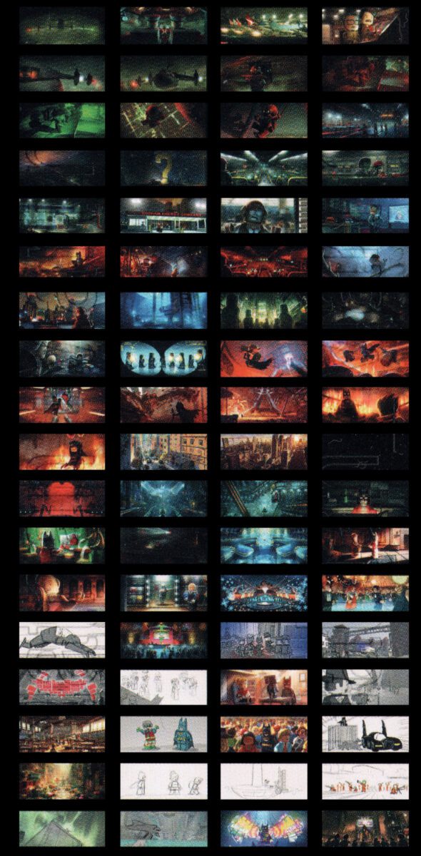 Color Script from the first two acts of the The LEGO Batman Movie.