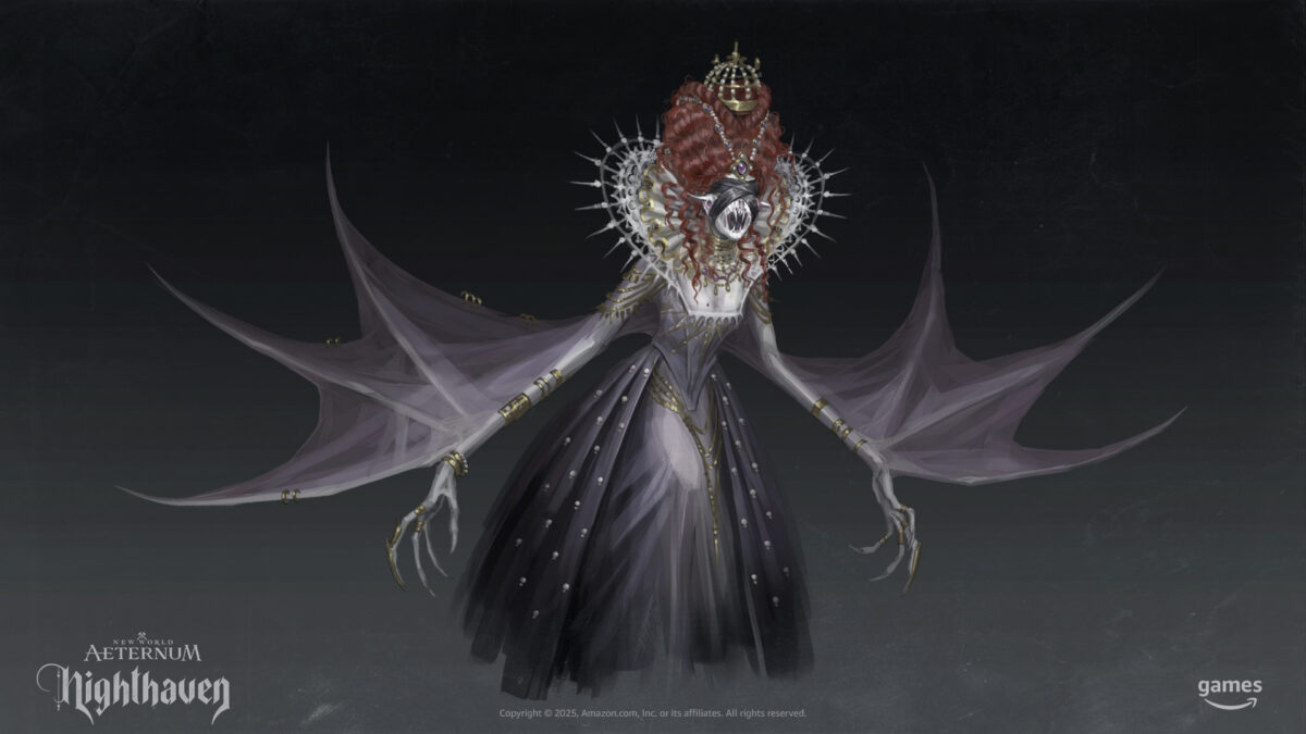 Painting of a ghostly vampire in Elizabethan garb.